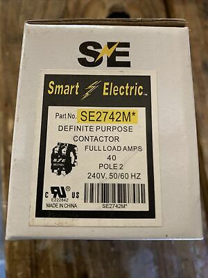SE2742M CONTACTOR DE PROPÓSITO DEFINIDO CARGA COMPLETA 40 AMPERIOS 2 POLOS 240 VOLTIOS. 50/60HZ
