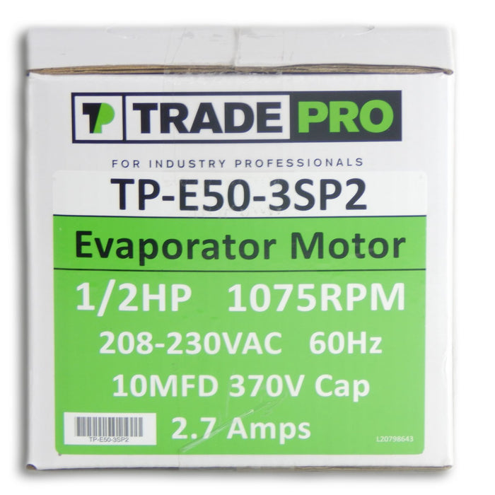 TP-E50-3SP2  1/2HP EVAPORATOR MOTOR 1075RPM 208-230VAC 60HZ