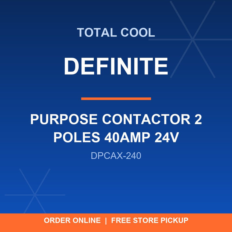 DPCAX-240 DEFINITE PURPOSE CONTACTOR 2 POLES 40AMP 24V