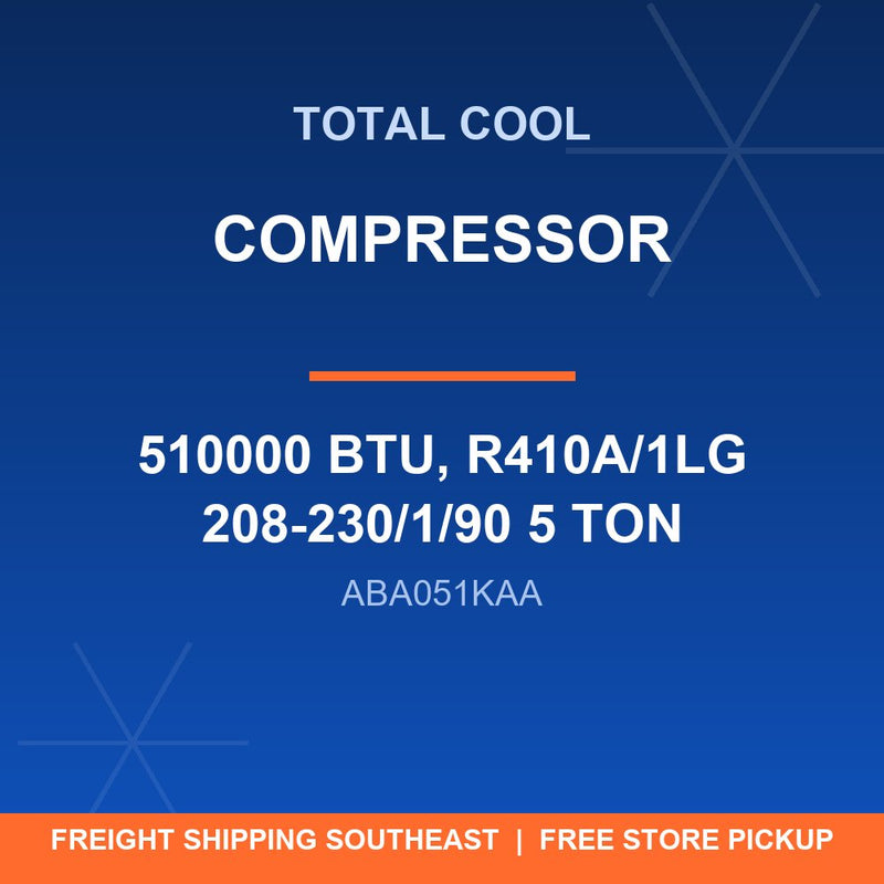 ABA051KAA COMPRESSOR 510000 BTU, R410A/1LG 208-230/1/90 5 TON
