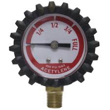 G19D  1-1/2-INCH 400 PSI ACETYLENE CONTENTS GAUGE WITH PROTECTIVE RUBBER BOOTS