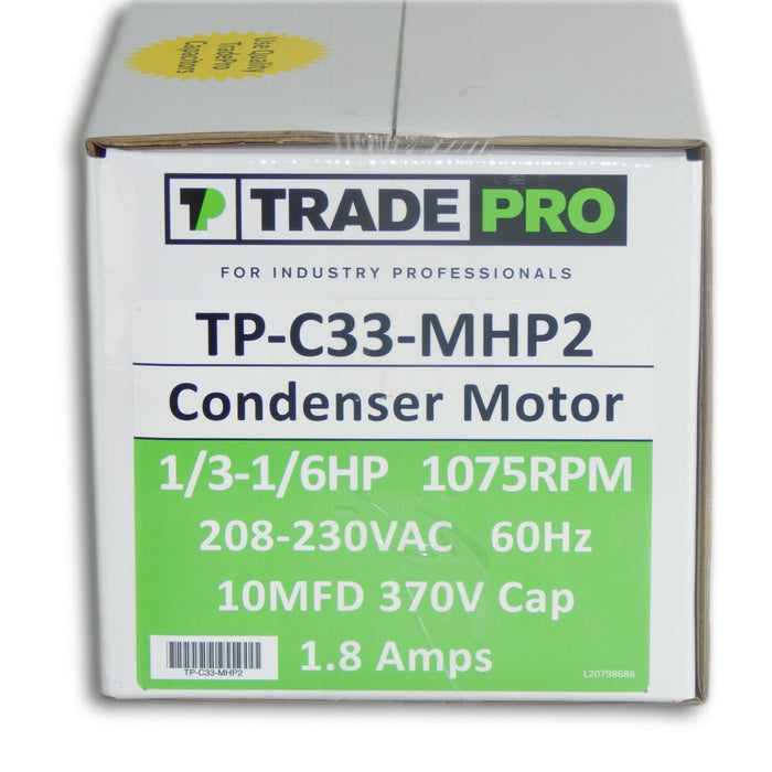 TP-C33-MHP2 1/3-1/6 HP CONDENSER MOTOR 1075 RPM 208-230 VAC 60HZ
